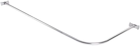 Utopia Alley Aluminum Rustproof L-Shaped Corner Shower Rod, Chrome