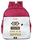 Fennessy Custom Funny Little Yellow Man Teenager School Bag Backpack For 1-6 Years Old Pink