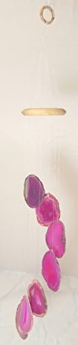 Large Agate Slice Wind Chime - Pink