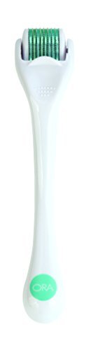 ORA Derma Roller Skin Care Tool (0.25mm Needles) - Anti-Wrinkles, Scars, Stretch Marks (Aqua Head, White Body)