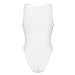 SARA SWIM Women's Tie Front Cut Out One Piece Swimsuit Beachwear High Leg Bottom (S, White)