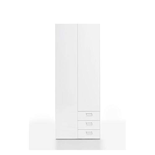 Atlin Designs Modern Wood 3 Drawer and 2 Door Wardrobe/Armoire in White