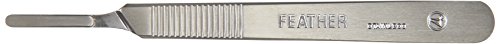 Feather 2977#4 Surgical Blade Handle, Flat with Corrugated Grip, Fits Blade Sizes # 20, 21, 22, 23, 24, 100 mm Long