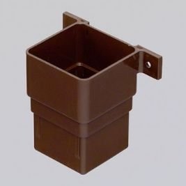 Marley Gutter Pipe Socket with Fixing Lugs RLE1BR (Brown) for 65mm Square Downpipe