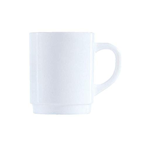 Arcoroc ‎B1354 Plain White Opalware Mug Glass 28cl