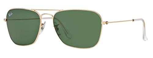 Ray-Ban RB3136 001 Caravan Sunglasses Gold Frame / Green Classic Lens 55mm