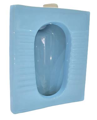 InArt Ceramic Indian Toilet/Commode Orissa Pan 20 x 17 Inch Light Blue Color