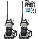 BaoFeng UV-5R Upgrade Version UV-5XP Extended Battery VHF UHF Two Way Radio 7.4v 8W Dual-band Walkie Talkie 2 Pack