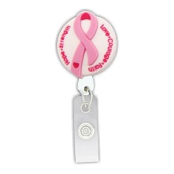Amazon.com : Pink Breast Cancer Rhinestone Badge Reel ...