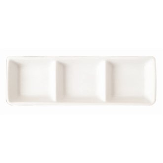 Royal Porcelain CG115 Kana 3 Comp Dish, Dimensions: 185 mm x 60 mm (Pack of 18)