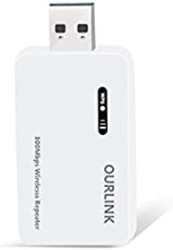 OURLINK Mini USB Port 2.4GHz Wi-Fi Range Extender Wireless Signal Booster up to 300Mbps Mini WiFi Amplifier Wireless Router Mini Wi-Fi Repeater Network USB Power Extender Antenna