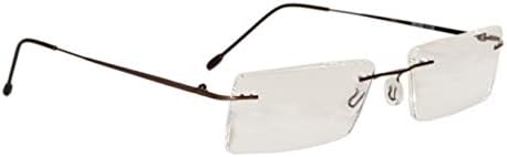 Peter Jones Brown Rimless Unisex Reading Glasses (Eye Power 1.25)