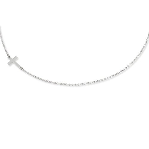 Cross Pendant Silver Cross Necklacesideways Cross Necklace (16 Inches