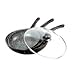 Stone Magic Marble Coated Frying Pan's with a Large Glass Lid, Set of 3