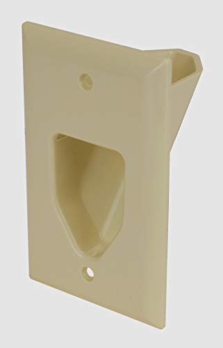 DataComm Electronics 45-0001-IV 1-Gang Recessed Low Voltage Cable Plate - Ivory