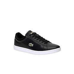 Lacoste Women's Hydez Leather Sneaker, Black/Gold, 7