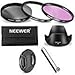 Neewer 62MM Lens Filter Accessory Kit for Cameras with 62MM Lens, Includes: UV CPL FLD Filter+Carry Pouch+Lens Hood+Lens Cap+Cap Keeper Leash