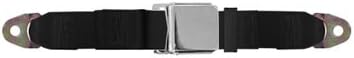 2-Point Lap Seat Belt, Black, 74 Inch Length, with Chrome Lift Latch