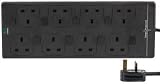 PRO ELEC 10m 8 Way Surge Protected Extension Lead Individually Switched Black view 2
