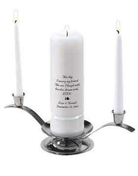 Personalized Unity Wedding Candle Set - Personalized Wedding Candle - Includes Stand - This Day