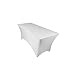 Rectangular Fitted Stretch Banquet Tablecloth By Party Set Go - High Quality White 6 ft feet Table Cover - Polyester Blended Fabric Wrinkle Free Covers for Weddings, Events, Trade Shows and Parties