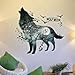 Home Decoration Wolf Moon Wall Stickers PVC Material Forest Waterproof DIY Animal Wall Poster for Kids Rooms Decoration Wall Decal