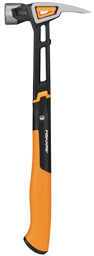 Fiskars carpenters hammer IsoCore XXL for hammering in nails, length: 41 cm, weight: 1.02 kg, black/orange, 1020216