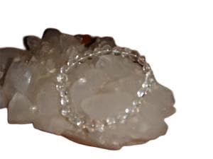 CRYSTALMIRACLE Clear Quartz Beaded Stretch Bracelet Crystal Healing Wellness Fashion Men Women Gift Calm Peace handcrafted accessory