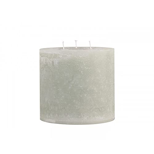 Rustic Pillar Candle 15 x 15 cm Green