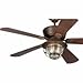 Merrimack 52-in Antique Bronze Downrod Mount Indoor/Outdoor Ceiling Fan with Light Kit and Remote