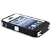 Generic Body Armor Silicone Hybrid Cover Hard Case for iPhone 4/4s - Non-Retail Packaging - Black/White