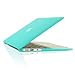 TopCase Rubberized Turquoise Blue Hard Cover with Matching Color Soft Sleeve Bag, Transparent TPU Keyboard Cover and Clear Screen Protector for 13-Inch Macbook Air