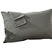 Travel Pillow Case 12x16 Size Egyptian Cotton Set of 2 Zipper Closure Toddler Pillowcase 600 Thread Count 100% Egyptian Cotton Pack of 2, Travel Pillow Cover 12 x 16, Dark Grey Solid