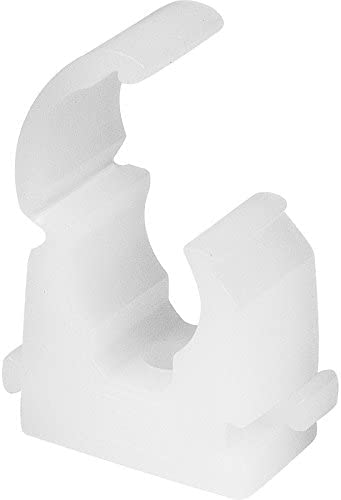 ROHANS Single 15mm HINGED Pipe Clips TS15 for PIPEWORK Black, White, Red, Yellow, Blue, Pack of 5, 10, 15, 20, 50, 100 (50, White)