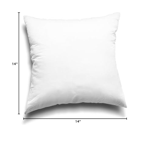 EDOW THROW PILLOW INSERTS, SET OF 4 LIGHTWEIGHT DOWN ALTERNATIVE POLYESTER PILLOW, COUCH CUSHION, SHAM STUFFER, MACHINE WASHABLE. (WHITE, 20X20)