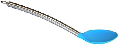 Kitchen Utensils Large Silicone Serving Mixing SPOON with Heat Resistant Silicone Spoon and Stainless Steel Handle. BLUE