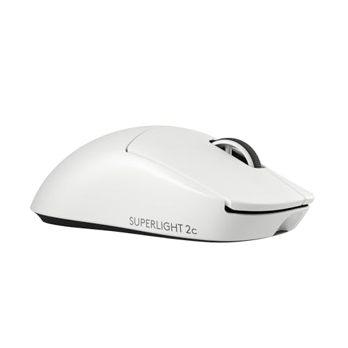 Logitech G PRO X SUPERLIGHT 2c wireless gaming mouse, 53 g pro-grade compact mouse with 5 programmable buttons, USB-C charging, 44K DPI sensor, up to 8 kHz polling for PC - White