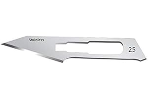 OA MEDICAL MedBlades Box of 100 Each Stainless Steel Blades, Sterile, Individually Foil Wrapped. Dental, Surgical, Hobby, Craft & More (# 25)
