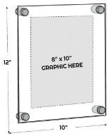 SI518010 8-Inch W by 10-Inch H Acrylic Standoff Sign Holder Hardware Included