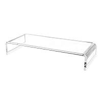 Richboom Clear Acrylic Monitor Stand with Silicone Anti-Slip Case, Monitor Riser Computer Stand and TV Stand for Office, Home, School