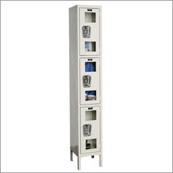 Hallowell (List Industries), Assembled Triple Tier See Through Lockers - Single Column, St3T1W1215, W X D X H: 12 X 15 X 24, Overall Hgt: 78, # Of Openings: 3, Weight: 62, Usv1258-3A