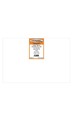 Clearprint 1025 Vellum Sheets, 22 Lb, 24 x 36 Inches, 100 Sheets Per Pack, 1 Each (13201528)