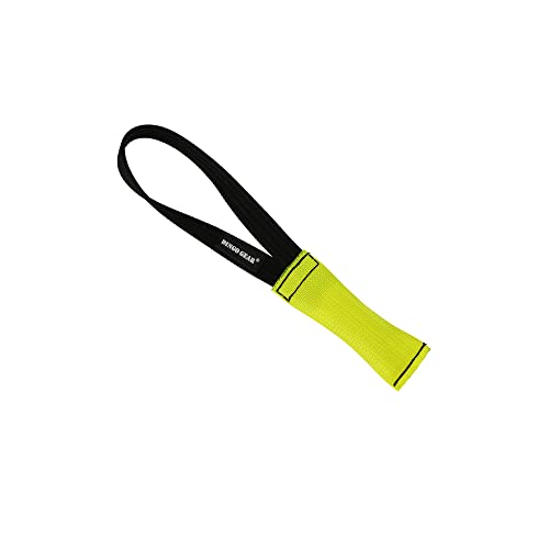 DINGO GEAR Firehose Bite Tug 1 Handle Heavy Duty Toy for K9 IGP Dog Training Sports Play Fetch Bite Work Floating Tug of War to Fire Up Prey Drive Size XS Yellow S00299