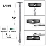 Universal Mini Projector Mount,LANMI Angle Adjustable Projection Drop Ceiling Projector Mount Length 1500mm/59in Loading 6.6lbs with 360 Degrees Rotatable Heads for Projectors CCTV DVR Cameras Silver