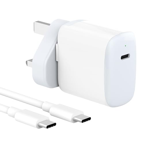 30W USB C Charger Compatible witch MacBook air 13 12 inch, iPad Pro 13, 12.9, 11 inch 2024 2023 2022 2021 2020 2019 M4 M2 M1, iPad Air 5 4, Mini 6, iPad 10, iPhone 15, Pixel 8 7, 2M/6.6FT USB-C Cable