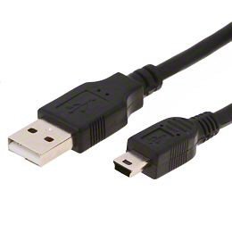 World of Data USB 2.0 Mini Cable, USB-A Male to Mini USB-B Male, 5 Pin - 1.8 m