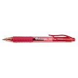 Universal 39914 Clear Roller Ball Retractable Gel Pen, Red Ink, Medium, Dozen