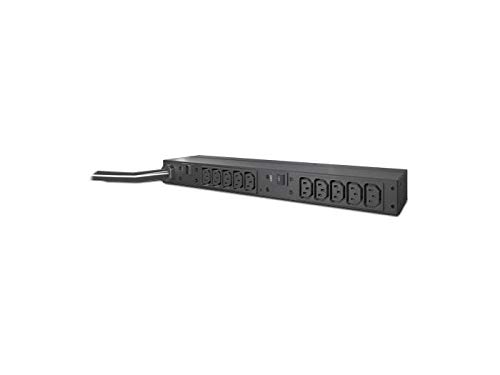 APC Rack Mount PDU, Basic 200V-240V/30A, (10) Outlets, 1U Horizontal Rackmount (AP9571A)