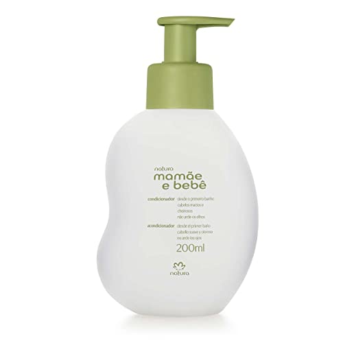natura - Mamãe e Bebê Baby Conditioner - Untangle & Soften Hair - 100% Vegan - Self-Preserving Formula - 97% Natural Origin - All Skin Types - Cruelty Free - Baby Essentials - 6.7 fl oz (200ml)