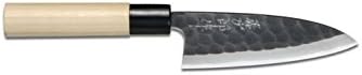 TOJIRO: Hammered Black Finish Mini Light Deba Knife 4.7in (12cm) [F-1071] ;TM79F-32M UGBA286622